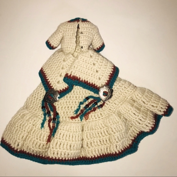Handmade Native American Princess Crochet Doll - Picture 7 of 8